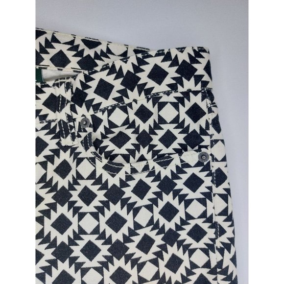 J CREW Womens Jeans Size 29 Black White Geometric triangle Stretch Printed - Picture 4 of 10